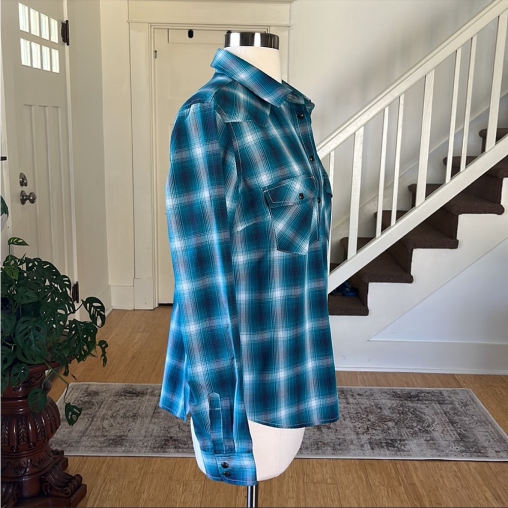 PENDLETON Western Snap-Front Shirt Plaid Turquoise
Medium - Picture 4 of 12